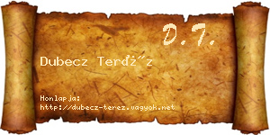Dubecz Teréz névjegykártya
