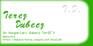 terez dubecz business card